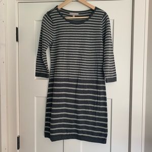 Banana Republic Grey Stripe Sweater Dress S